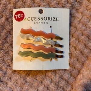 Accessorize Wavy Hair Clips - Pink, White, Green